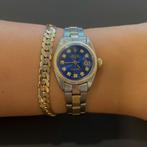 Rolex Datejust 26 - goud/staal - blauw wijzerplaat diamant, Sieraden, Tassen en Uiterlijk, Horloges | Dames, Goud, Ophalen of Verzenden