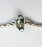 Originele Pandora bedel zwart Murano glas met bloem retired, Glas of Kristal, Pandora, Ophalen of Verzenden, Zo goed als nieuw