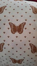 OverGordijnen met bruine vlinders in gebroken wit., Ophalen of Verzenden, Wit, Zo goed als nieuw