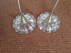 Led-hanglamp, 2 mooi bewerkte vintage kelkjes van zwaar glas, Ophalen of Verzenden, Zo goed als nieuw, Glas, Minder dan 50 cm