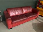 Leren bank, Huis en Inrichting, Banken | Bankstellen, Ophalen, Gebruikt, Driepersoons, Rechte bank
