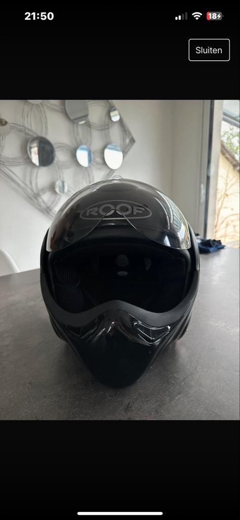 Roof Boxer Carbon Helm - Maat S, Motoren, Kleding | Motorhelmen, Heren, Overige typen, S, Overige merken, Tweedehands, Ophalen of Verzenden