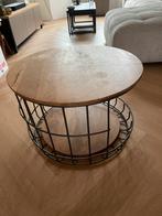 Loods 5 Salontafel - Hout & Staal - Beschadigd, Huis en Inrichting, Tafels | Salontafels, Ophalen, Gebruikt, Rond, 50 tot 100 cm