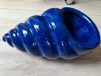 Blauwe keramische schelp vaas, Ophalen of Verzenden