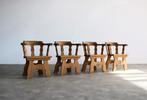 vintage stoelen | eetkamerstoelen | brutalist | Zweeds, Vier, Gebruikt, Ophalen of Verzenden, Hout