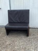 1 stuks horeca restaurant bank bruin leer 1 meter, Ophalen, Gebruikt, Bruin, Hout