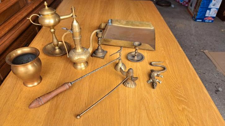 Koper Kaarsenstandaard Kaarsendover Kannetje diverse items, Antiek en Kunst, Antiek | Koper en Brons, Koper, Ophalen of Verzenden