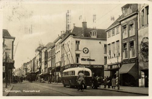 Groningen, Heerestraat - trolleybus - 1953 gelopen, Verzamelen, Ansichtkaarten | Nederland, Gelopen, Groningen, 1940 tot 1960