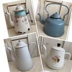 Brocante emaille koffiepotten - theepot - waterketel, Antiek en Kunst, Curiosa en Brocante, Ophalen of Verzenden