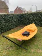 Fatboy hangmat geel met kussen, Tuin en Terras, Ophalen, Gebruikt, Meerpersoons, Met standaard