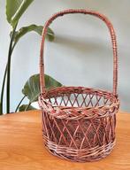 Vintage rotan draagmandje verzamelmandje, Ophalen of Verzenden, Gebruikt, Rond, Riet
