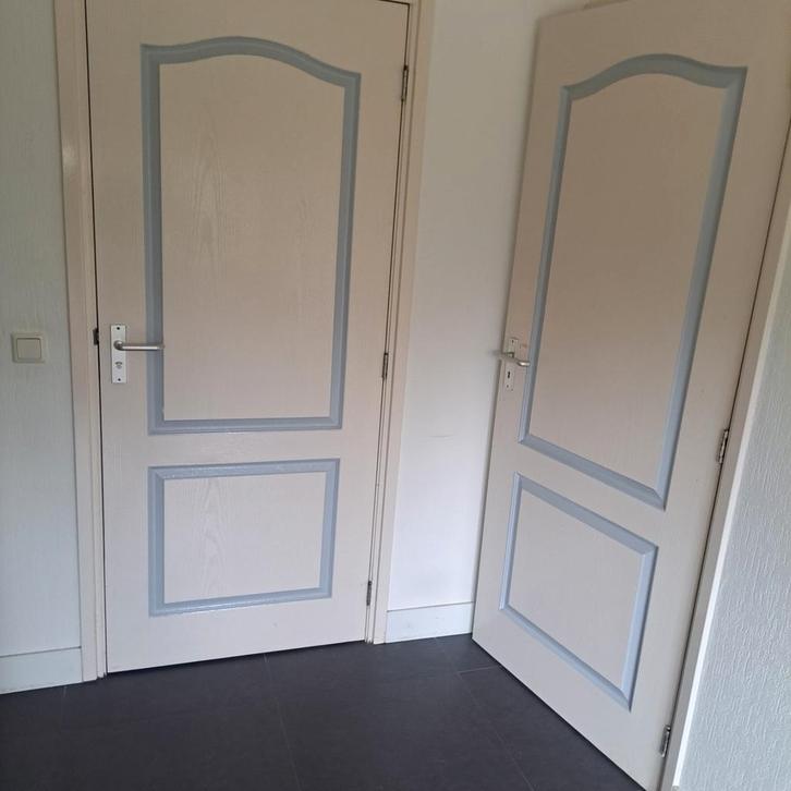 8 Binnendeuren, waarvan 1 met glas, Doe-het-zelf en Verbouw, Deuren en Horren, Gebruikt, Binnendeur, 200 tot 215 cm, Glas, Ophalen