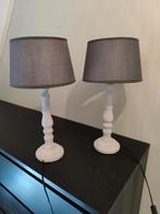 2 Tafellampen beton/stof - 48cm hoog, Huis en Inrichting, Lampen | Vloerlampen, Ophalen