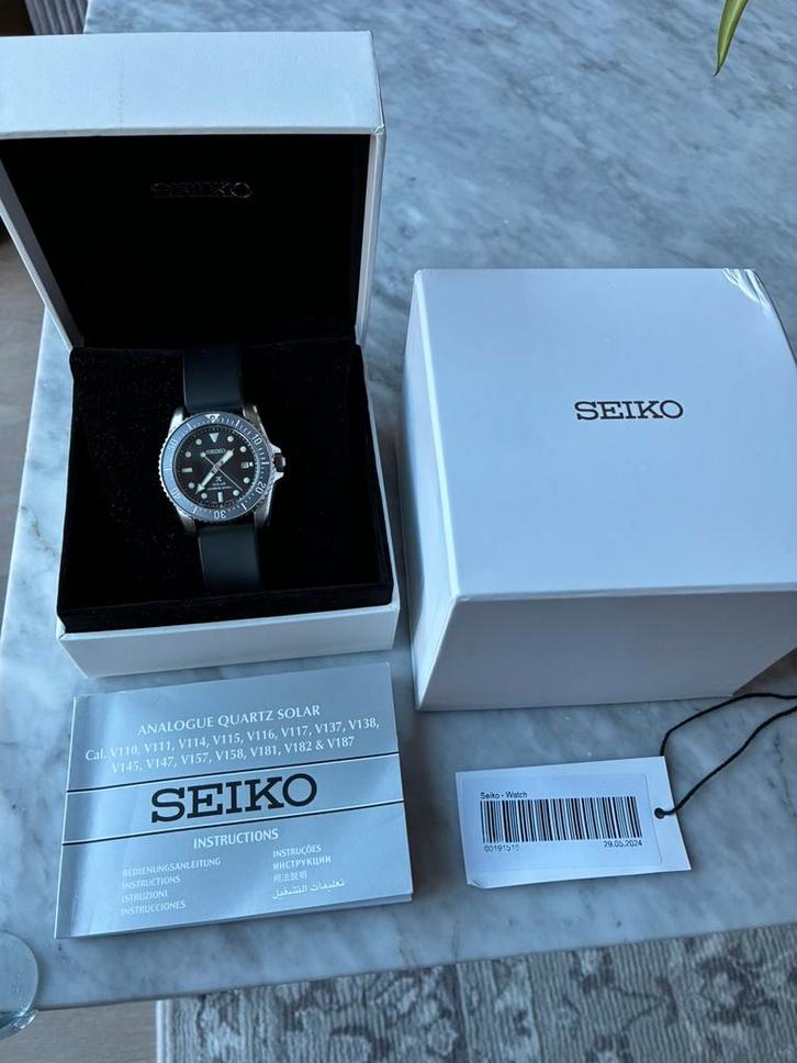 Seiko Prospex Solar Diver SNE569P1, Sieraden, Tassen en Uiterlijk, Horloges | Heren, Zo goed als nieuw, Seiko, Staal, Ophalen of Verzenden