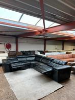 Zwarte leren design relax hoekbank bank bankstel Z.G.A.N., Huis en Inrichting, Banken | Bankstellen, 2871SK, 100 tot 125 cm, 300 cm of meer