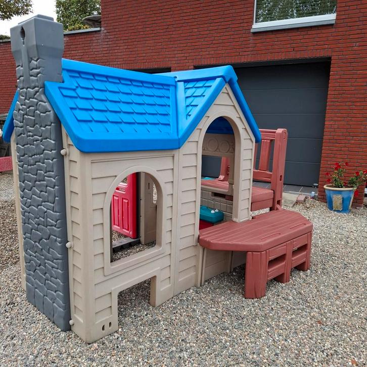 Little tikes speelhuis met glijbaan en platforms, Kinderen en Baby's, Speelgoed | Buiten | Speelhuisjes, Gebruikt, Kunststof, Ophalen