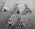 5 stuks zilverkleur bedel Eiffeltoren. 15x10 mm, Nieuw, Ophalen of Verzenden, Bedel