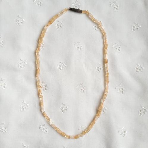 Vintage citrien ketting, Sieraden, Tassen en Uiterlijk, Kettingen, Zo goed als nieuw, Overige materialen, Geel, Met edelsteen
