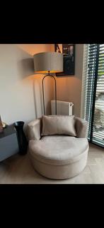 Prachtige fauteuil/loveseat velvet taupe, Eenpersoons, 75 tot 100 cm, Ophalen of Verzenden, Zo goed als nieuw