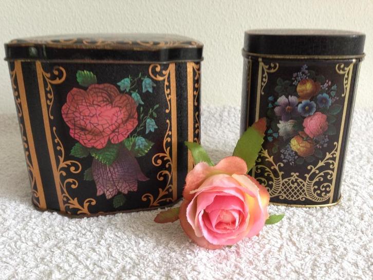 🌹2 Vintage Engelse BLIKJES Container Made in Engeland., Verzamelen, Blikken, Gebruikt, Thee, Overige merken, Ophalen of Verzenden