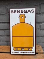 BENEGAS emaille reclamebord, Verzamelen, Merken en Reclamevoorwerpen, Reclamebord, Gebruikt, ., Ophalen of Verzenden