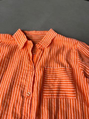 Oranje/roze luchtig made in Italy blouse jurkje, maat L/XL beschikbaar voor biedingen