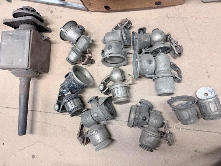 Zeer oude retro vintage koetslampen, Antiek en Kunst, Antiek | Lampen, Ophalen of Verzenden