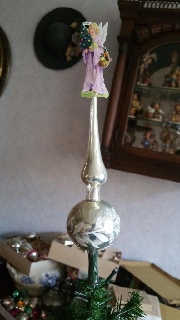 NR 1 Mooie gave piek in zilver met engel pren, Diversen, Kerst, Ophalen of Verzenden, Gebruikt