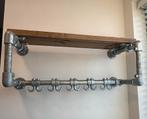 Industriële kapstok met haken wandplank, Huis en Inrichting, Woonaccessoires | Kapstokken, Zo goed als nieuw, Minder dan 100 cm