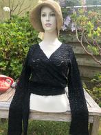 Wikkel blouse langemouw bloese kant uitrelbaar 40/ 42/ 44, Ophalen of Verzenden, Zo goed als nieuw, Maat 42/44 (L)