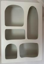 Xenos Zaha Vakkenkast Wandkastje Wit 5 Vakken Organisch, Ophalen, Zo goed als nieuw, Minder dan 150 cm, Minder dan 25 cm