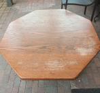 8 hoekige eikenhouten zware salon tafel, Ophalen, Gebruikt, 100 tot 150 cm, 50 tot 100 cm