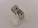Zilveren damesring met zirkonia                         Z142, Gebruikt, ., Ophalen of Verzenden, Dame