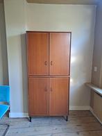 Bruine vintage kast 2 delig 1.5 meter hoog, Huis en Inrichting, Kasten | Kledingkasten, Ophalen of Verzenden, 25 tot 50 cm