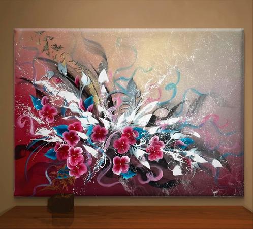 Abstract schilderij 60x80cm, Huis en Inrichting, Woonaccessoires | Schilderijen, Tekeningen en Foto's, Nieuw, Schilderij, 50 tot 75 cm