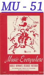MU-51 Blokfluit bladmuziek Music everywhere - Harold Newman, Muziek en Instrumenten, Blokfluit, Gebruikt, Ophalen of Verzenden