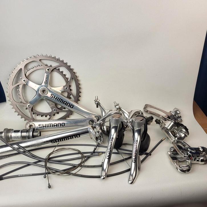 Shimano Dura Ace 7700 9 speed TEAM ISSUE groep, Fietsen en Brommers, Fietsonderdelen, Zo goed als nieuw, Racefiets, Crankstel of Pedalen