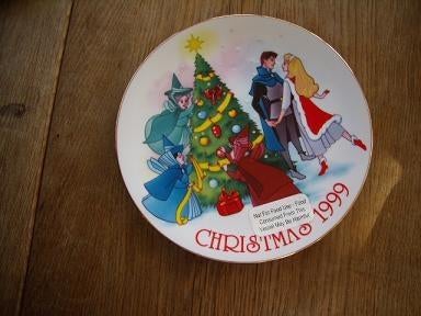 Disney Doornroosje sierbord kerst 1999 Grolier 21,5cm, Ophalen of Verzenden, Overige figuren, Nieuw, Beeldje of Figuurtje