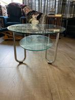 Glas design salon tafel, Huis en Inrichting, Tafels | Salontafels, Ophalen, Glas design salon tafel, Gebruikt, 100 tot 150 cm