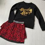 RETOUR set zwarte trui + rood panter print rokje mt 152, Verzenden, Gebruikt, Meisje, Setje