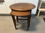 Oude Set tafeltje 2x bijzettafel Engels Art Deco jaren 40, Minder dan 55 cm, Gebruikt, Art Deco#jaren 40 - 50, Ovaal