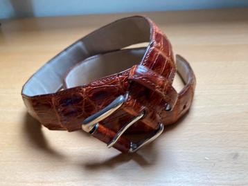 Italiaanse riem croco krokodillen leer 96 cm cognac beschikbaar voor biedingen
