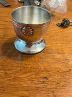 Antiek brocante eierdopje verzilverd gedecoreerd, Ophalen of Verzenden, Zilver