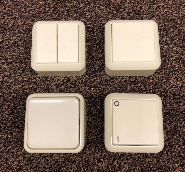 Elso opbouw schakelaars 2-Polig, Nieuw!, Doe-het-zelf en Verbouw, Elektra en Kabels, Nieuw, Schakelaar, Ophalen of Verzenden