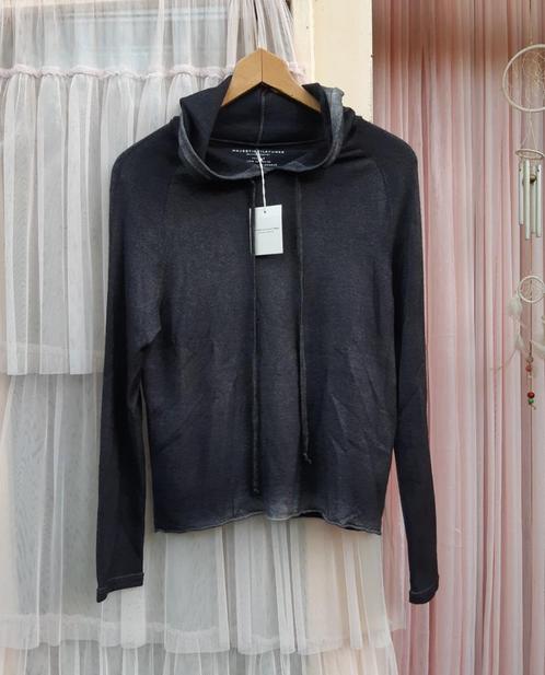 Majestic Filatures zwarte 100% cashmere hoodie trui S M, Kleding | Dames, Truien en Vesten, Nieuw, Maat 38/40 (M), Zwart, Ophalen of Verzenden