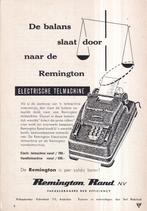 Retro reclame 1956 Remington Rand electrische rekenmachine, Verzamelen, Ophalen of Verzenden