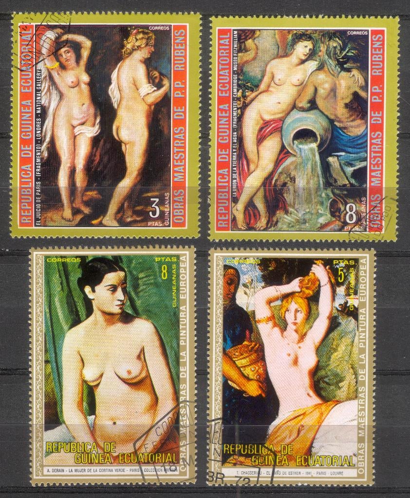 Schilderkunst - Rubens / Derain / Chasseriau, Verzenden, Gestempeld