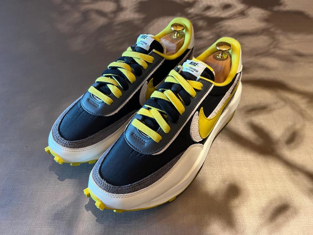 Nike LD Waffle Sacai Black Bright Citron Maat 43 - ZEER GOED, Overige kleuren, Ophalen of Verzenden, Sneakers of Gympen, Zo goed als nieuw