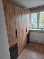 Kledingkast van hout met zwarte lades 198216 cm, Ophalen, Zo goed als nieuw, 50 tot 75 cm, 150 tot 200 cm