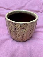 Vintage Bloempot / Vaas - Aardewerk, Gebruikt, Geel, Aardewerk of Porselein, Ophalen of Verzenden